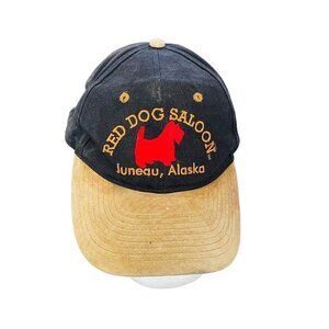 Mens Baseball Hat Adjustable Red Dog Saloon Juneau Alaska Denim